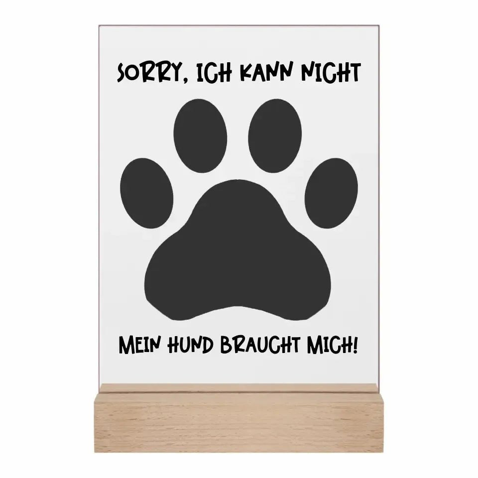 Echte Sternkarte als Hundepfote + Text • Hund • Acrylaufsteller 15x20 cm mit oder ohne Gravur • personalisiert von HalloGeschenk.de