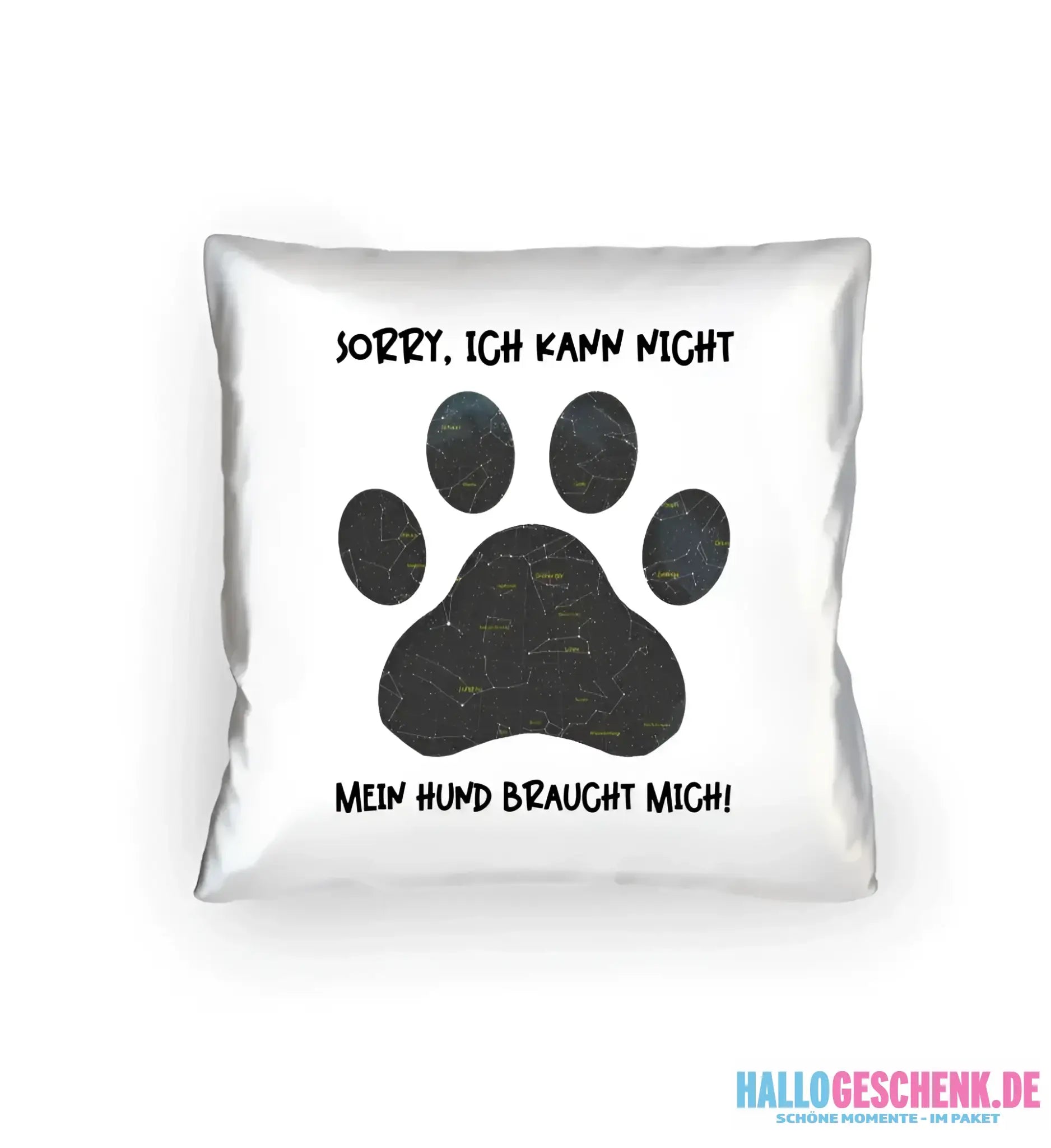 Echte Sternkarte als Hundepfote + Text • Hund • Kissen 40x40 cm • personalisiert