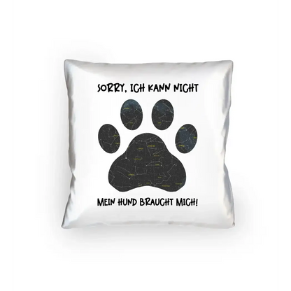 Echte Sternkarte als Hundepfote + Text • Hund • Kissen 40x40 cm • personalisiert