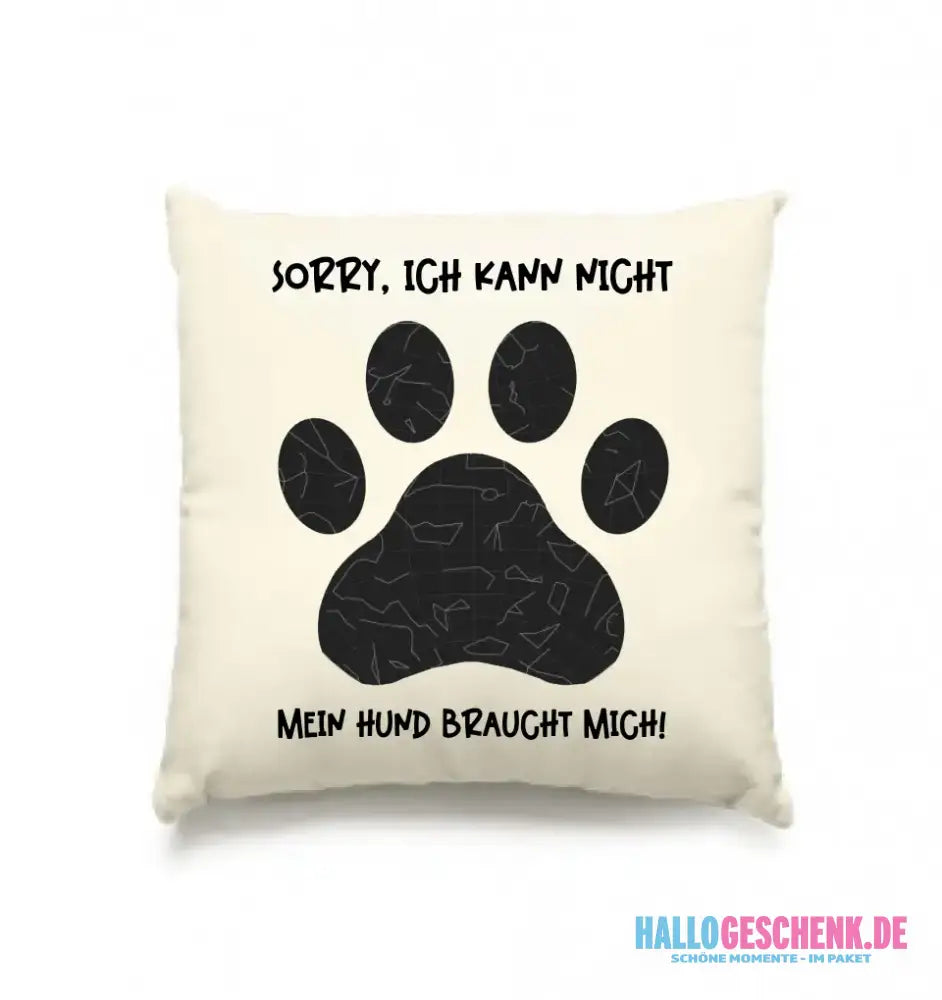 Echte Sternkarte als Hundepfote + Text • Hund • Kissen 40x40 cm • personalisiert