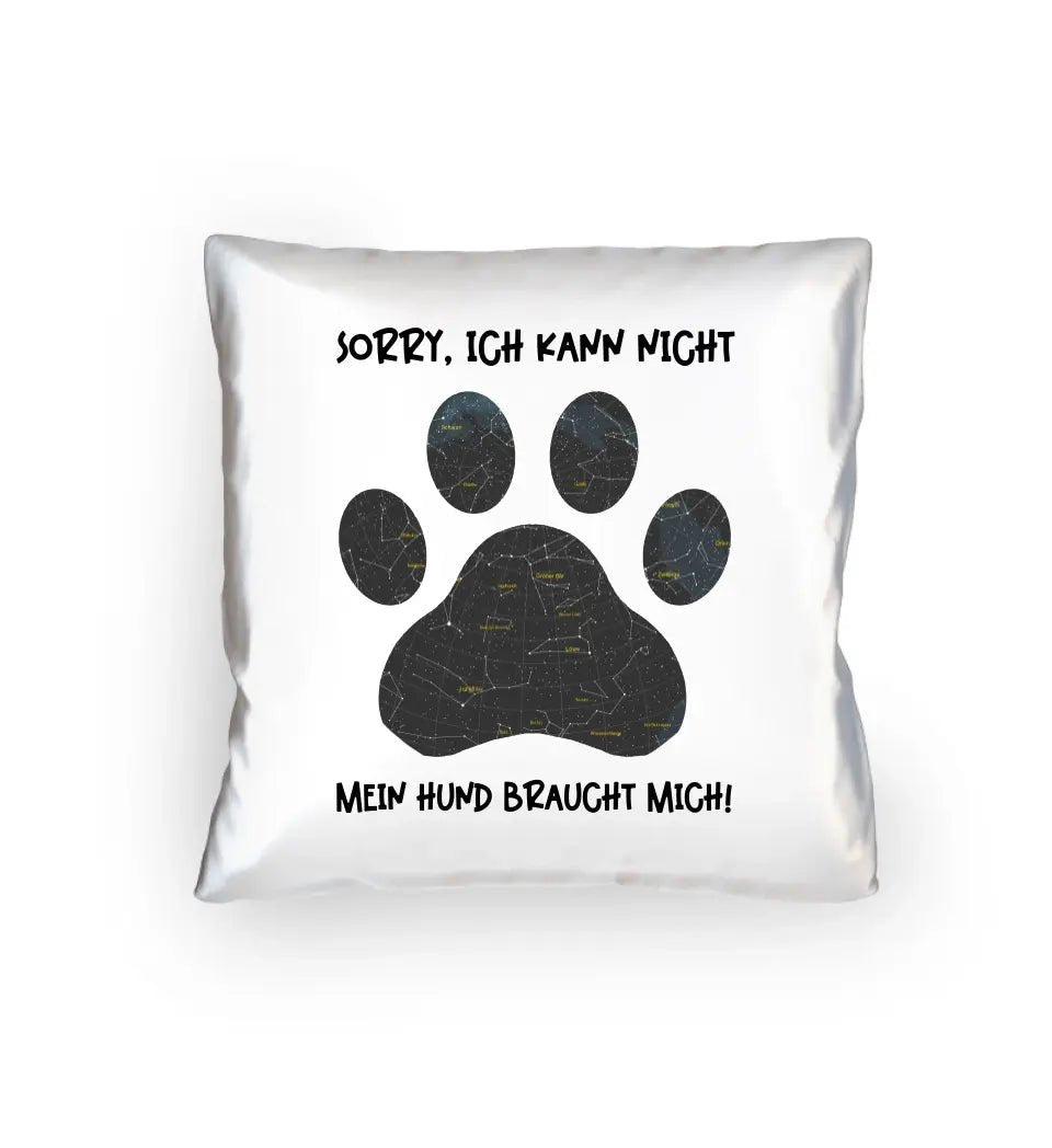 Echte Sternkarte als Hundepfote + Text • Hund • Kissen 40x40 cm • personalisiert von HalloGeschenk.de