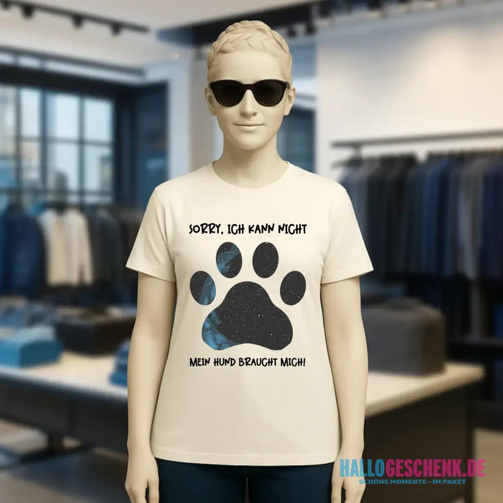 Echte Sternkarte als Hundepfote + Text • Hund • Ladies Premium T-Shirt XS-2XL aus Bio-Baumwolle für Damen • Exklusivdesign • personalisiert