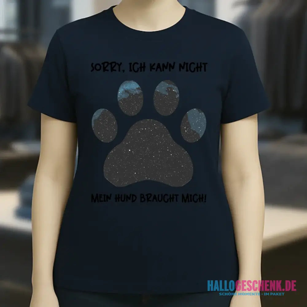 Echte Sternkarte als Hundepfote + Text • Hund • Ladies Premium T-Shirt XS-2XL aus Bio-Baumwolle für Damen • Exklusivdesign • personalisiert