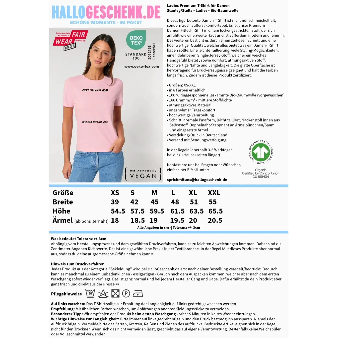Echte Sternkarte als Hundepfote + Text • Hund • Ladies Premium T-Shirt XS-2XL aus Bio-Baumwolle für Damen • Exklusivdesign • personalisiert