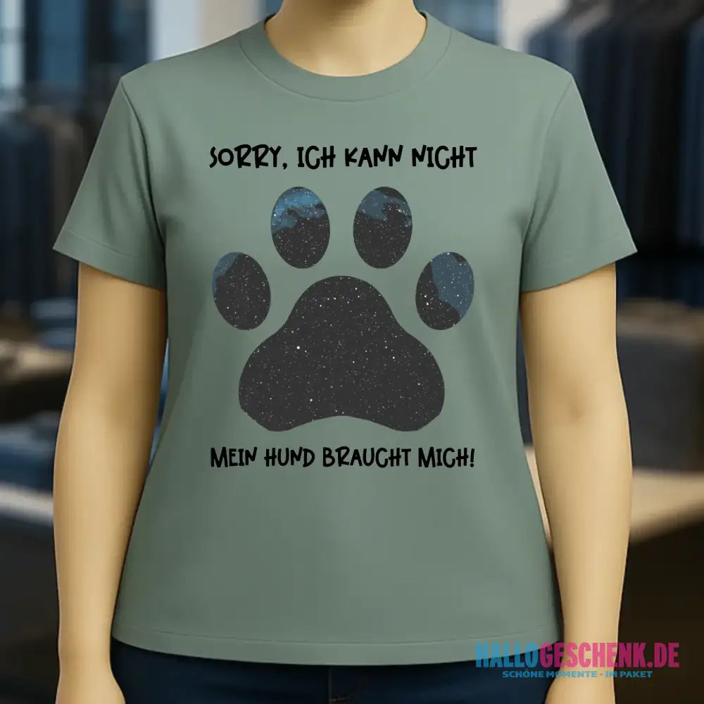 Echte Sternkarte als Hundepfote + Text • Hund • Ladies Premium T-Shirt XS-2XL aus Bio-Baumwolle für Damen • Exklusivdesign • personalisiert