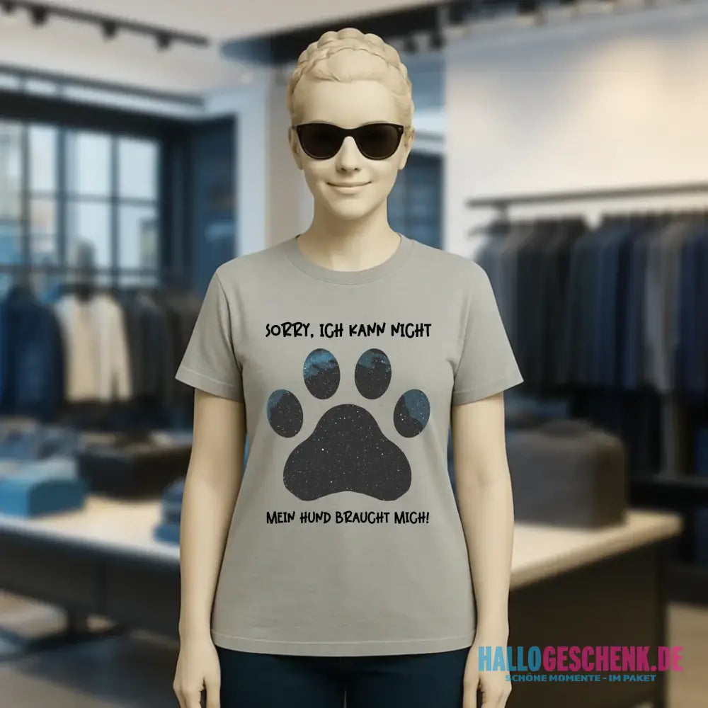 Echte Sternkarte als Hundepfote + Text • Hund • Ladies Premium T-Shirt XS-2XL aus Bio-Baumwolle für Damen • Exklusivdesign • personalisiert