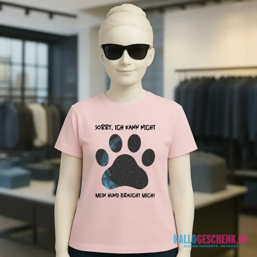 Echte Sternkarte als Hundepfote + Text • Hund • Ladies Premium T-Shirt XS-2XL aus Bio-Baumwolle für Damen • Exklusivdesign • personalisiert