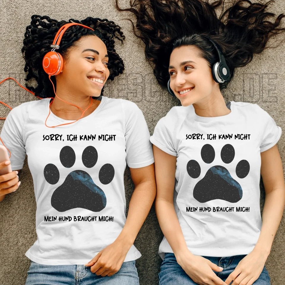 Echte Sternkarte als Hundepfote + Text • Hund • Ladies Premium T-Shirt XS - 2XL aus Bio - Baumwolle für Damen • Exklusivdesign • personalisiert von HalloGeschenk.de