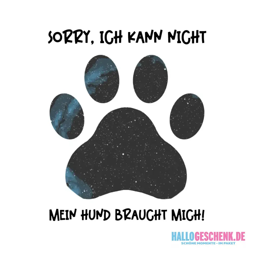 Echte Sternkarte als Hundepfote + Text • Hund • STICKER 20x20cm (Aufkleber) • personalisiert - White / OneSize
