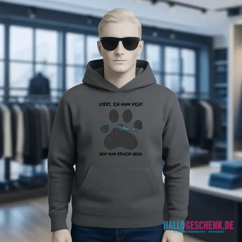 Echte Sternkarte als Hundepfote + Text • Hund • Unisex Premium Hoodie XS-5XL aus Bio-Baumwolle für Damen & Herren • Exklusivdesign • personalisiert