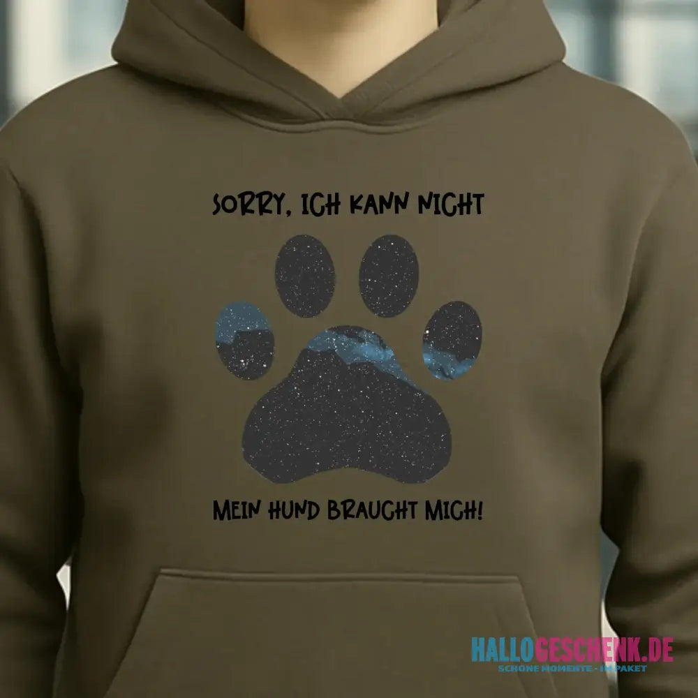 Echte Sternkarte als Hundepfote + Text • Hund • Unisex Premium Hoodie XS-5XL aus Bio-Baumwolle für Damen & Herren • Exklusivdesign • personalisiert