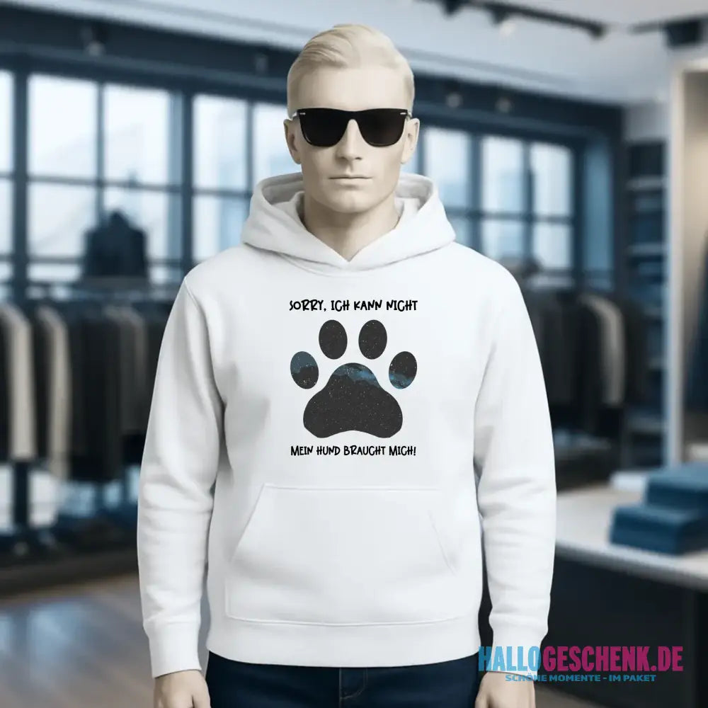 Echte Sternkarte als Hundepfote + Text • Hund • Unisex Premium Hoodie XS-5XL aus Bio-Baumwolle für Damen & Herren • Exklusivdesign • personalisiert