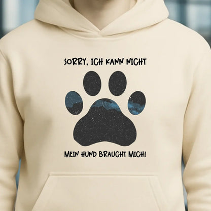Echte Sternkarte als Hundepfote + Text • Hund • Unisex Premium Hoodie XS-5XL aus Bio-Baumwolle für Damen & Herren • Exklusivdesign • personalisiert