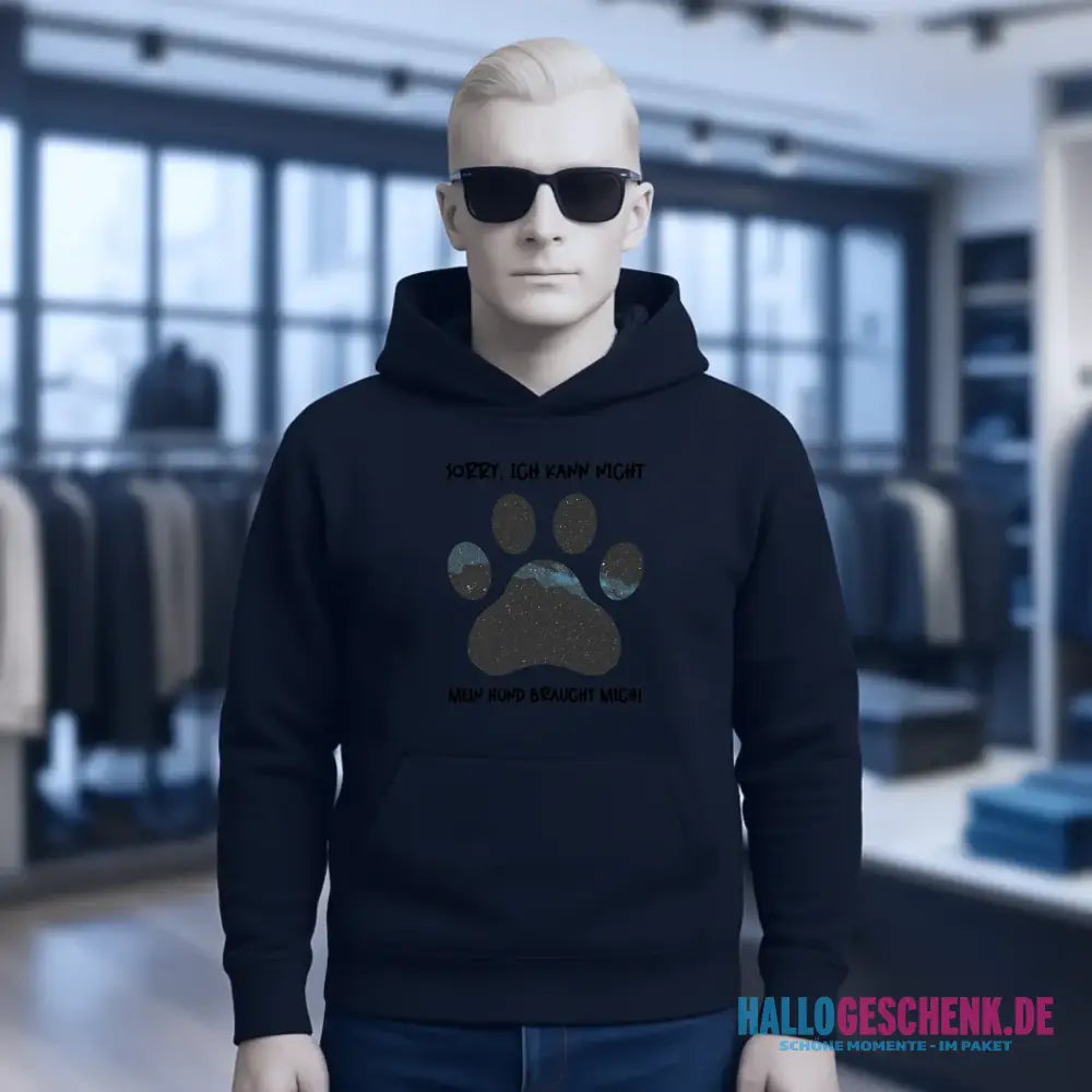 Echte Sternkarte als Hundepfote + Text • Hund • Unisex Premium Hoodie XS-5XL aus Bio-Baumwolle für Damen & Herren • Exklusivdesign • personalisiert