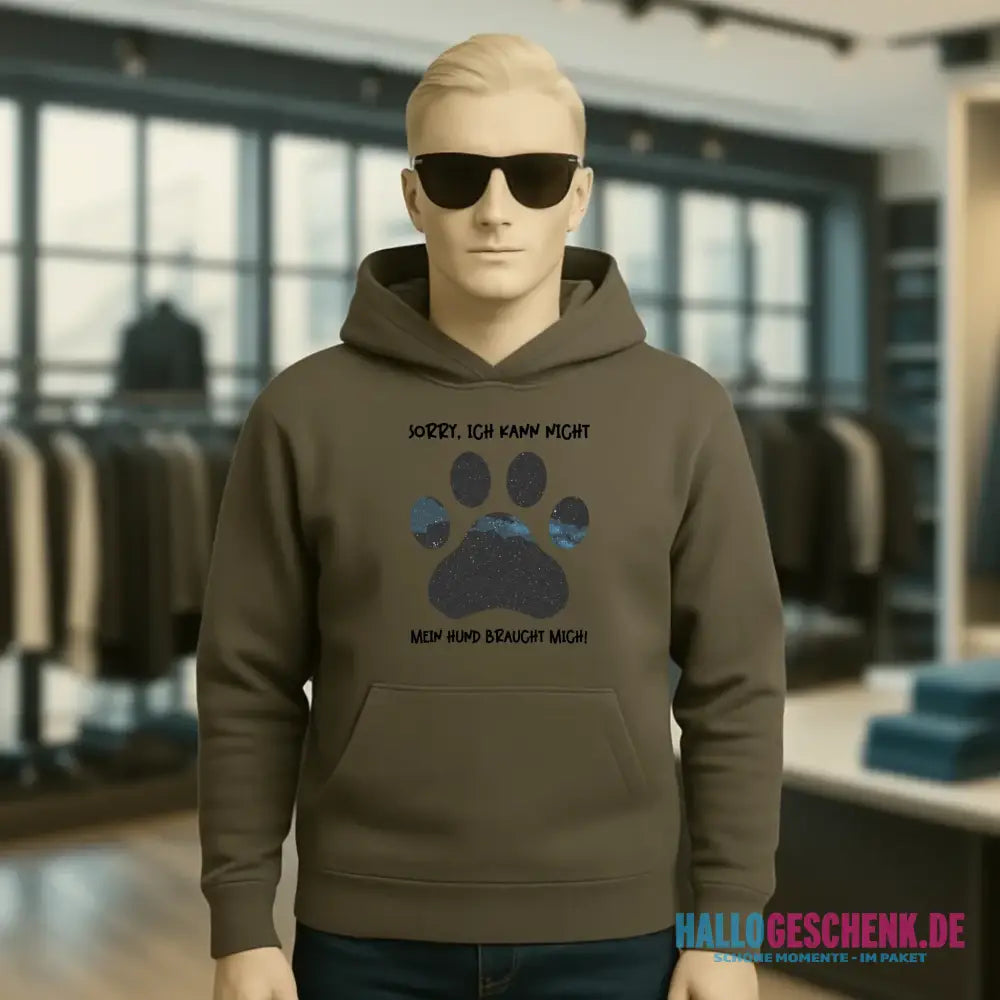 Echte Sternkarte als Hundepfote + Text • Hund • Unisex Premium Hoodie XS-5XL aus Bio-Baumwolle für Damen & Herren • Exklusivdesign • personalisiert