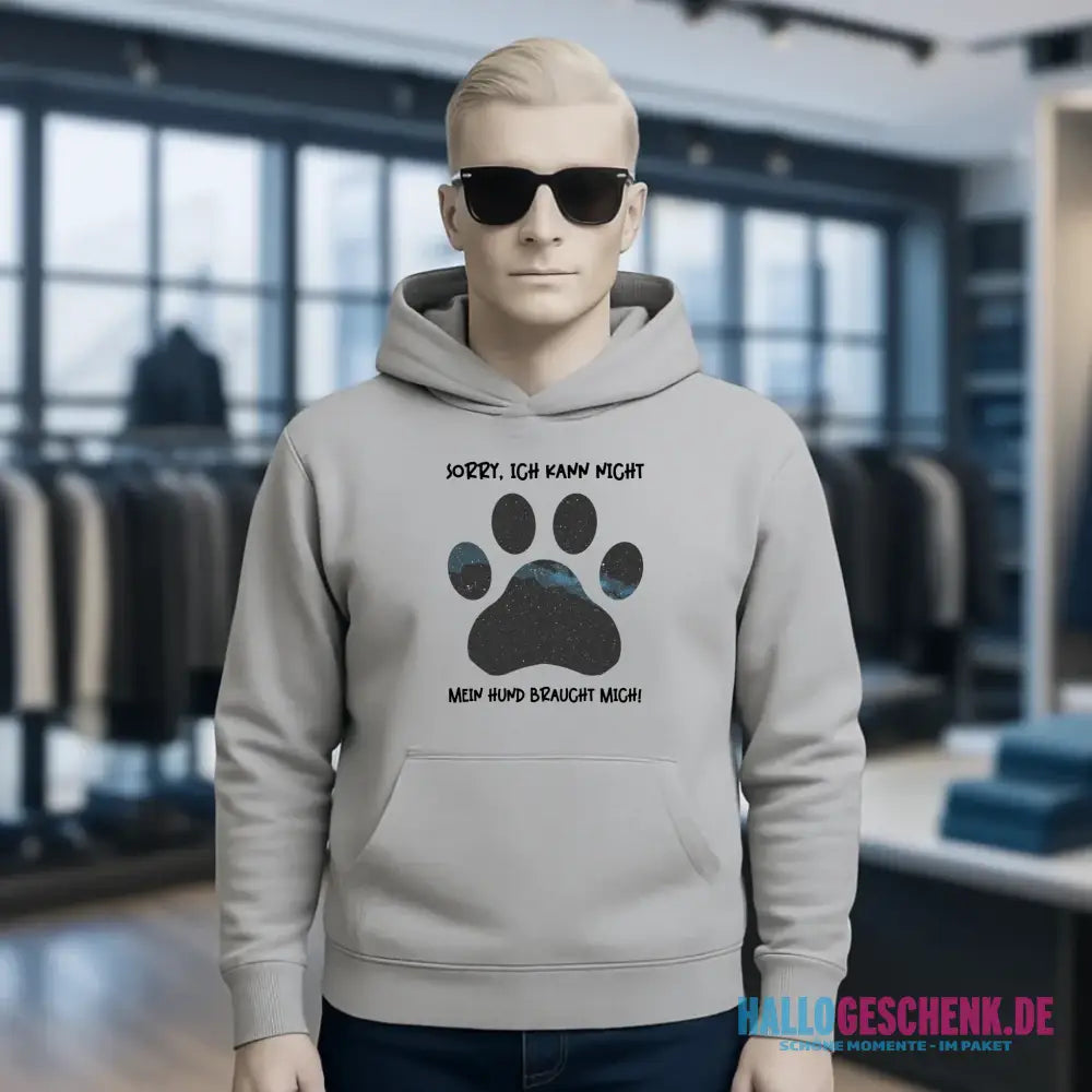 Echte Sternkarte als Hundepfote + Text • Hund • Unisex Premium Hoodie XS-5XL aus Bio-Baumwolle für Damen & Herren • Exklusivdesign • personalisiert