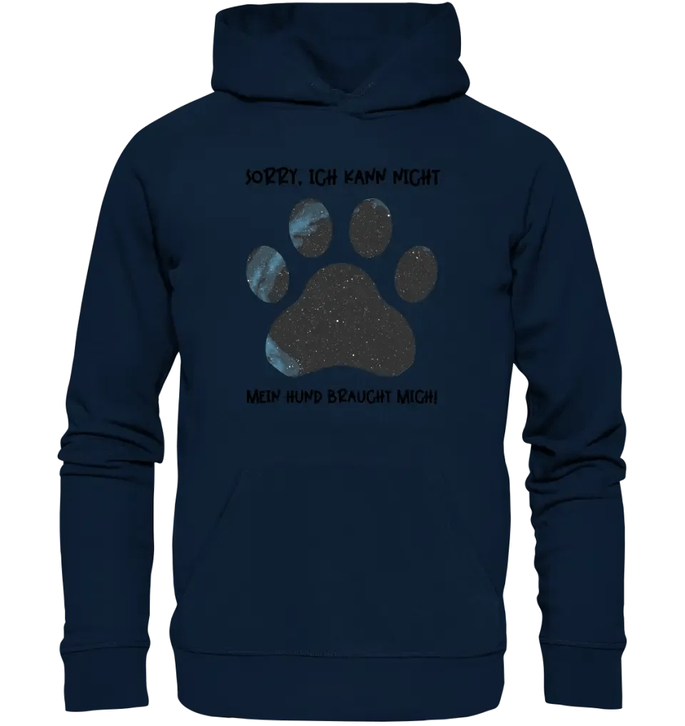 Echte Sternkarte als Hundepfote + Text • Hund • Unisex Premium Hoodie XS - 5XL aus Bio - Baumwolle für Damen & Herren • Exklusivdesign • personalisiert von HalloGeschenk.de