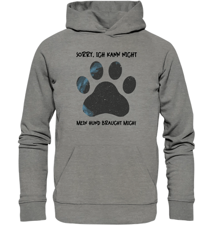 Echte Sternkarte als Hundepfote + Text • Hund • Unisex Premium Hoodie XS - 5XL aus Bio - Baumwolle für Damen & Herren • Exklusivdesign • personalisiert von HalloGeschenk.de