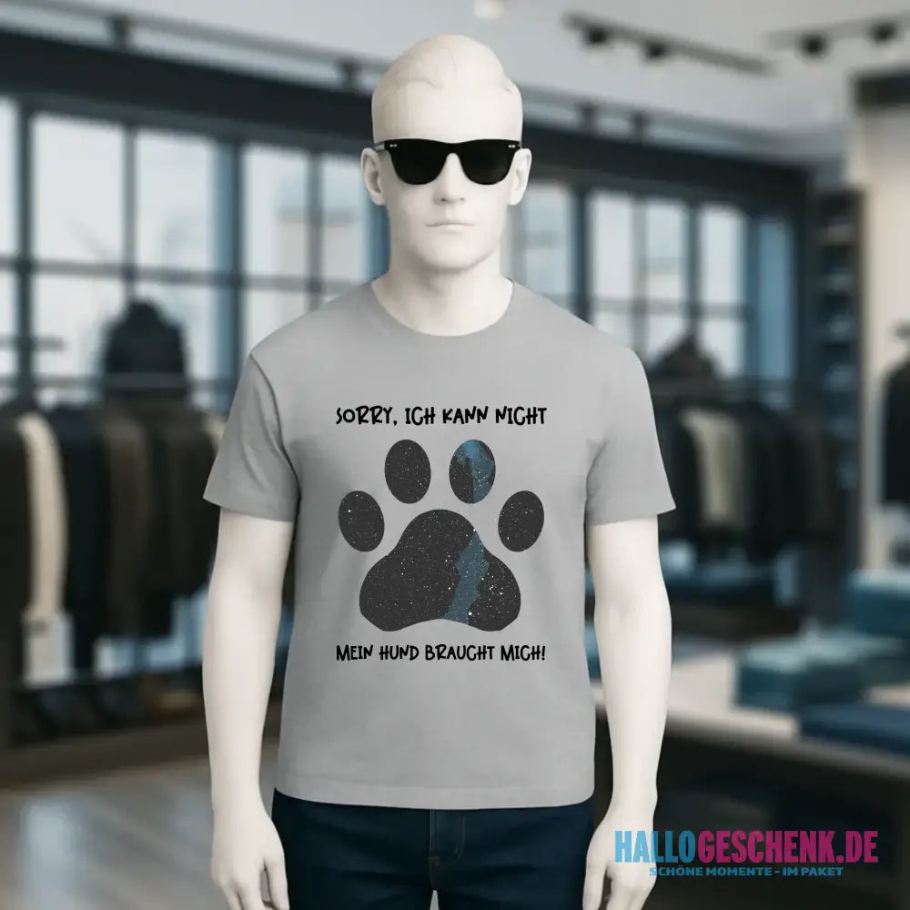 Echte Sternkarte als Hundepfote + Text • Hund • Unisex Premium T-Shirt XS-5XL aus Bio-Baumwolle für Damen & Herren • Exklusivdesign • personalisiert