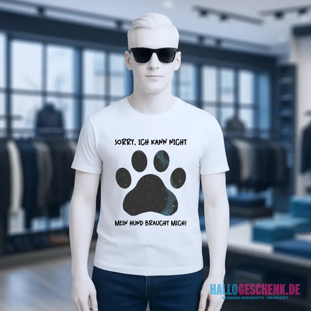 Echte Sternkarte als Hundepfote + Text • Hund • Unisex Premium T-Shirt XS-5XL aus Bio-Baumwolle für Damen & Herren • Exklusivdesign • personalisiert