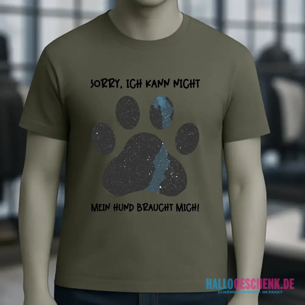 Echte Sternkarte als Hundepfote + Text • Hund • Unisex Premium T-Shirt XS-5XL aus Bio-Baumwolle für Damen & Herren • Exklusivdesign • personalisiert
