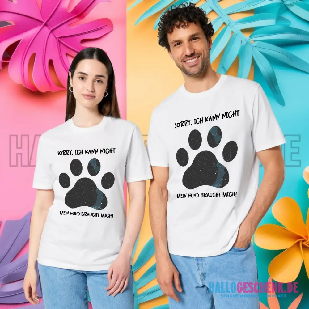 Echte Sternkarte als Hundepfote + Text • Hund • Unisex Premium T-Shirt XS-5XL aus Bio-Baumwolle für Damen & Herren • Exklusivdesign • personalisiert