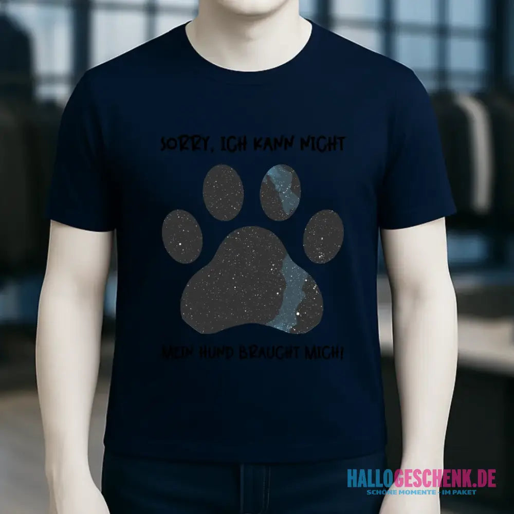 Echte Sternkarte als Hundepfote + Text • Hund • Unisex Premium T-Shirt XS-5XL aus Bio-Baumwolle für Damen & Herren • Exklusivdesign • personalisiert