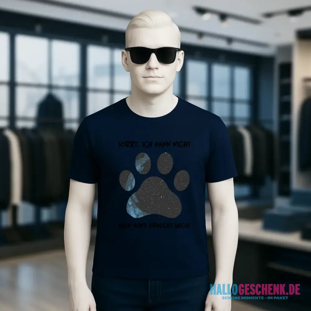 Echte Sternkarte als Hundepfote + Text • Hund • Unisex Premium T-Shirt XS-5XL aus Bio-Baumwolle für Damen & Herren • Exklusivdesign • personalisiert