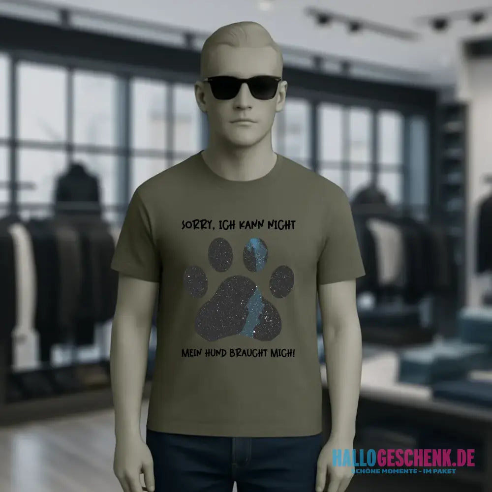 Echte Sternkarte als Hundepfote + Text • Hund • Unisex Premium T-Shirt XS-5XL aus Bio-Baumwolle für Damen & Herren • Exklusivdesign • personalisiert