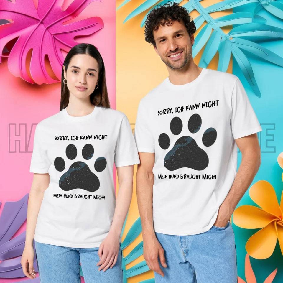 Echte Sternkarte als Hundepfote + Text • Hund • Unisex Premium T-Shirt XS-5XL aus Bio-Baumwolle für Damen & Herren • Exklusivdesign • personalisiert