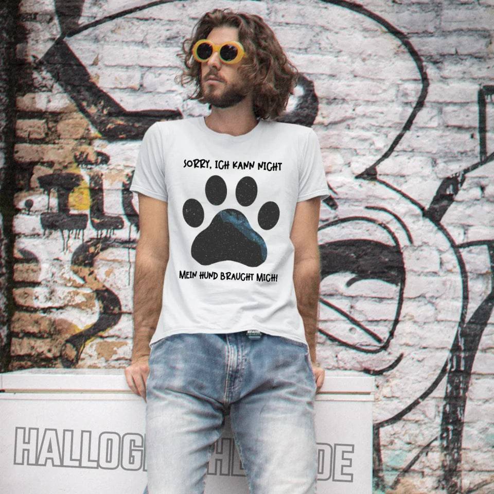 Echte Sternkarte als Hundepfote + Text • Hund • Unisex Premium T-Shirt XS-5XL aus Bio-Baumwolle für Damen & Herren • Exklusivdesign • personalisiert