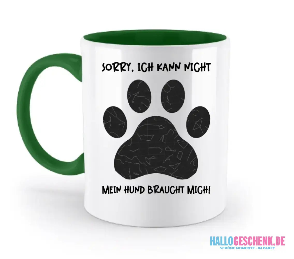 Echte Sternkarte als Hundepfote + Text • Hund • zweifarbige Tasse • Exklusivdesign • personalisiert