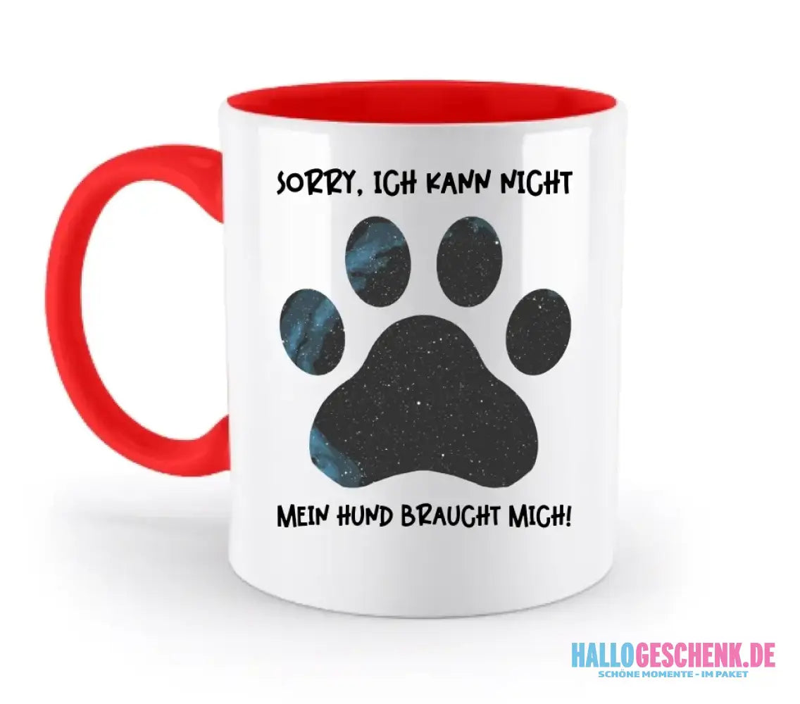 Echte Sternkarte als Hundepfote + Text • Hund • zweifarbige Tasse • Exklusivdesign • personalisiert