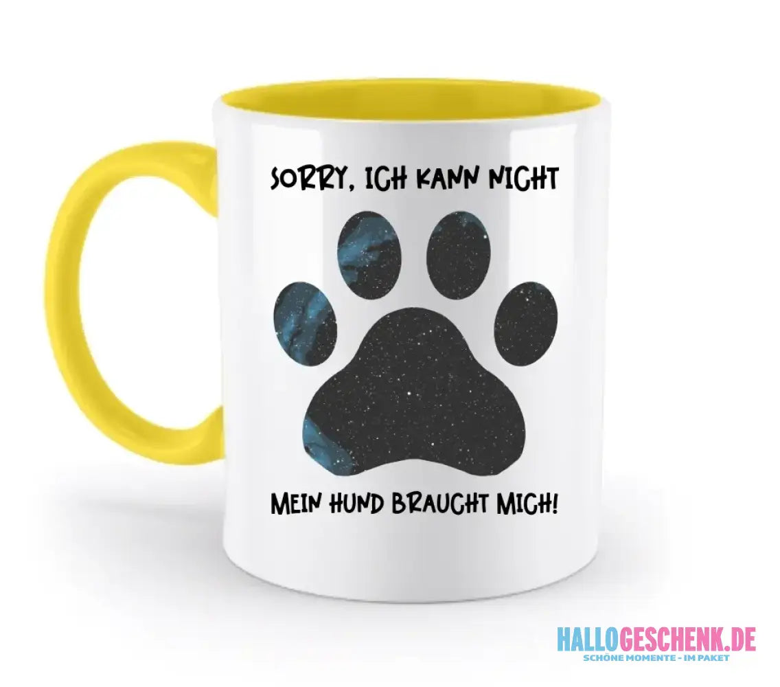 Echte Sternkarte als Hundepfote + Text • Hund • zweifarbige Tasse • Exklusivdesign • personalisiert