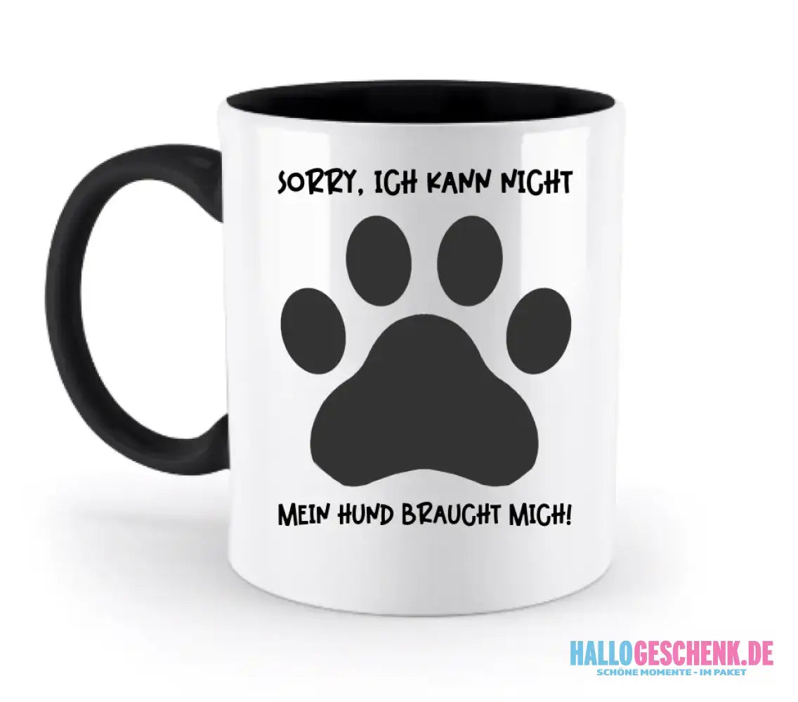 Echte Sternkarte als Hundepfote + Text • Hund • zweifarbige Tasse • Exklusivdesign • personalisiert