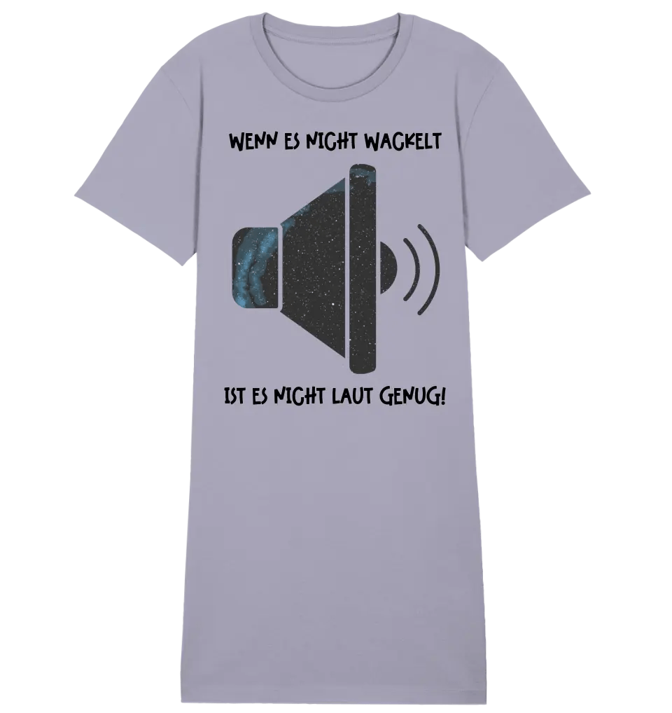 Echte Sternkarte als Lautsprecher + Text • Musik • Ladies Premium T-Shirt Kleid aus Bio - Baumwolle S - 2XL • Exklusivdesign • personalisiert von HalloGeschenk.de