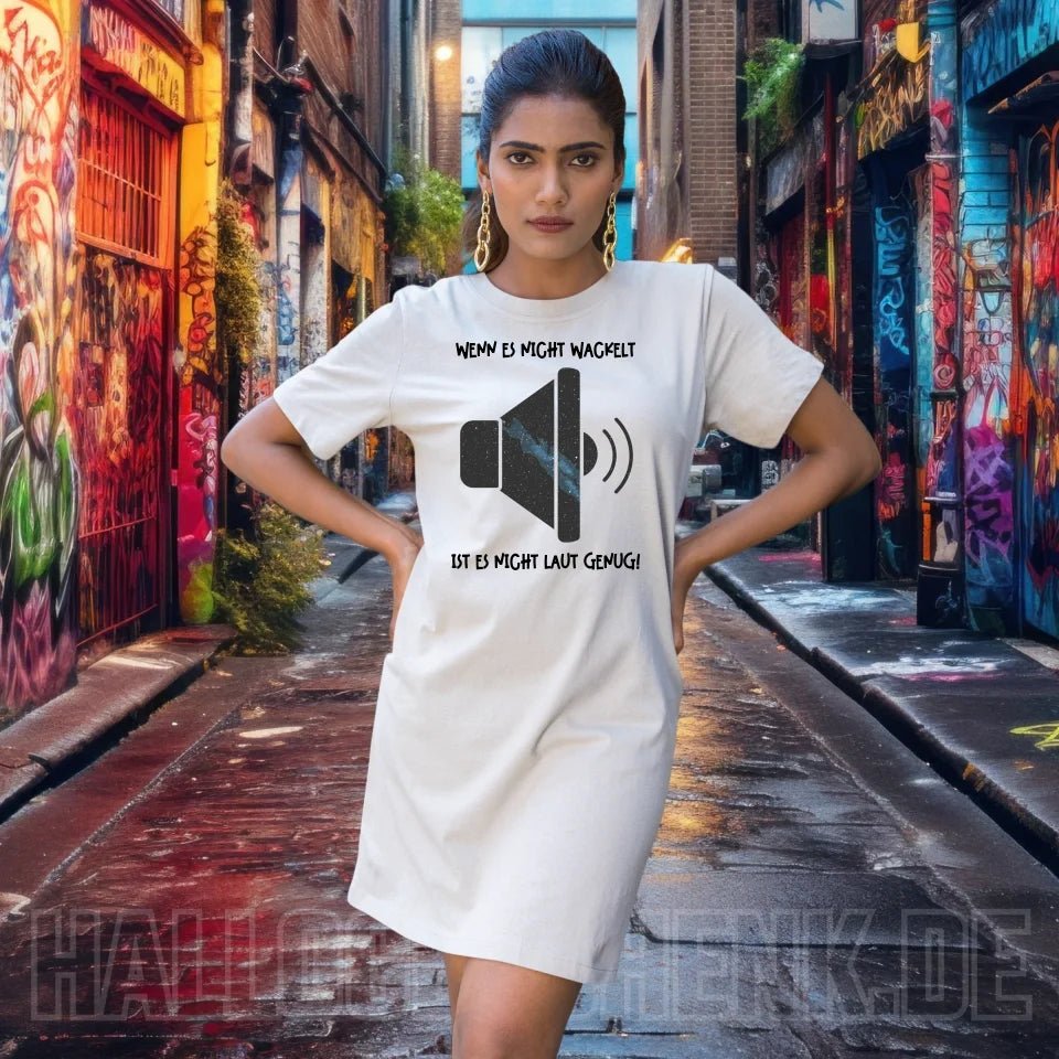 Echte Sternkarte als Lautsprecher + Text • Musik • Ladies Premium T-Shirt Kleid aus Bio - Baumwolle S - 2XL • Exklusivdesign • personalisiert von HalloGeschenk.de