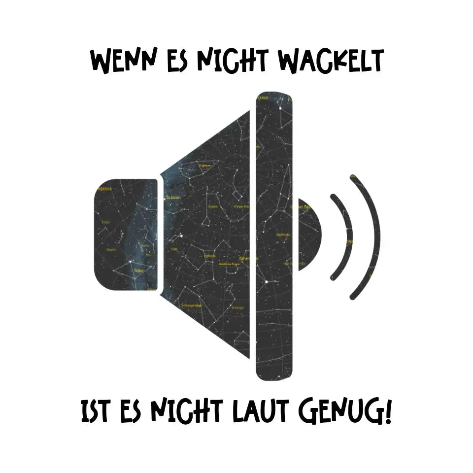 Echte Sternkarte als Lautsprecher + Text • Musik • STICKER 20x20cm Aufkleber • personalisiert