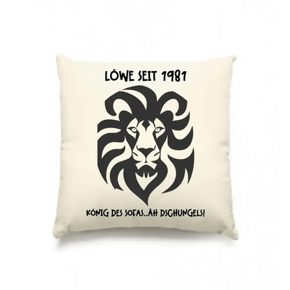 Echte Sternkarte als Löwe + Text • Kissen 40x40 cm • personalisiert
