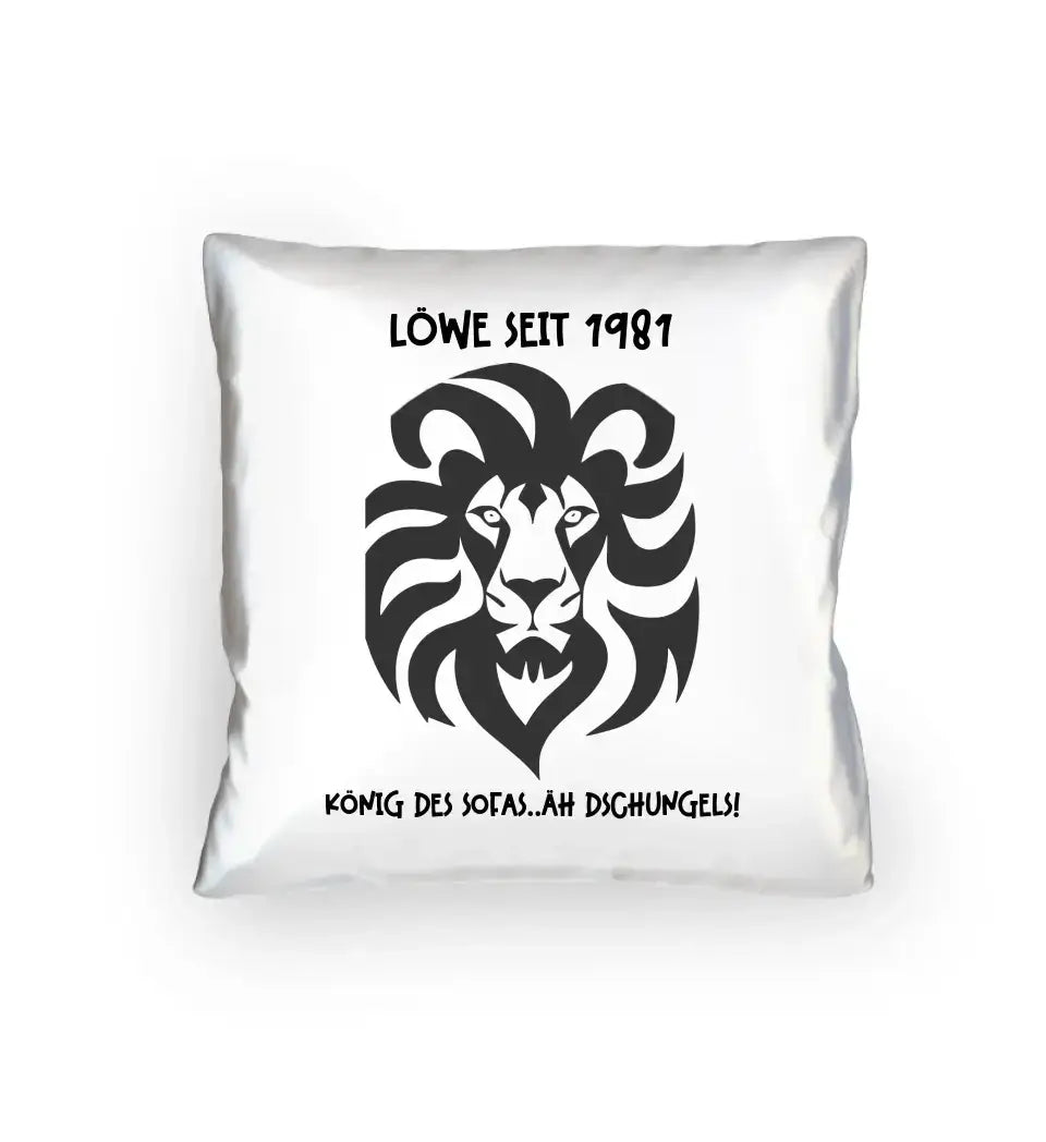 Echte Sternkarte als Löwe + Text • Kissen 40x40 cm • personalisiert - Kissen 40x40 cm / White / 40cm-x-40cm - Customizer