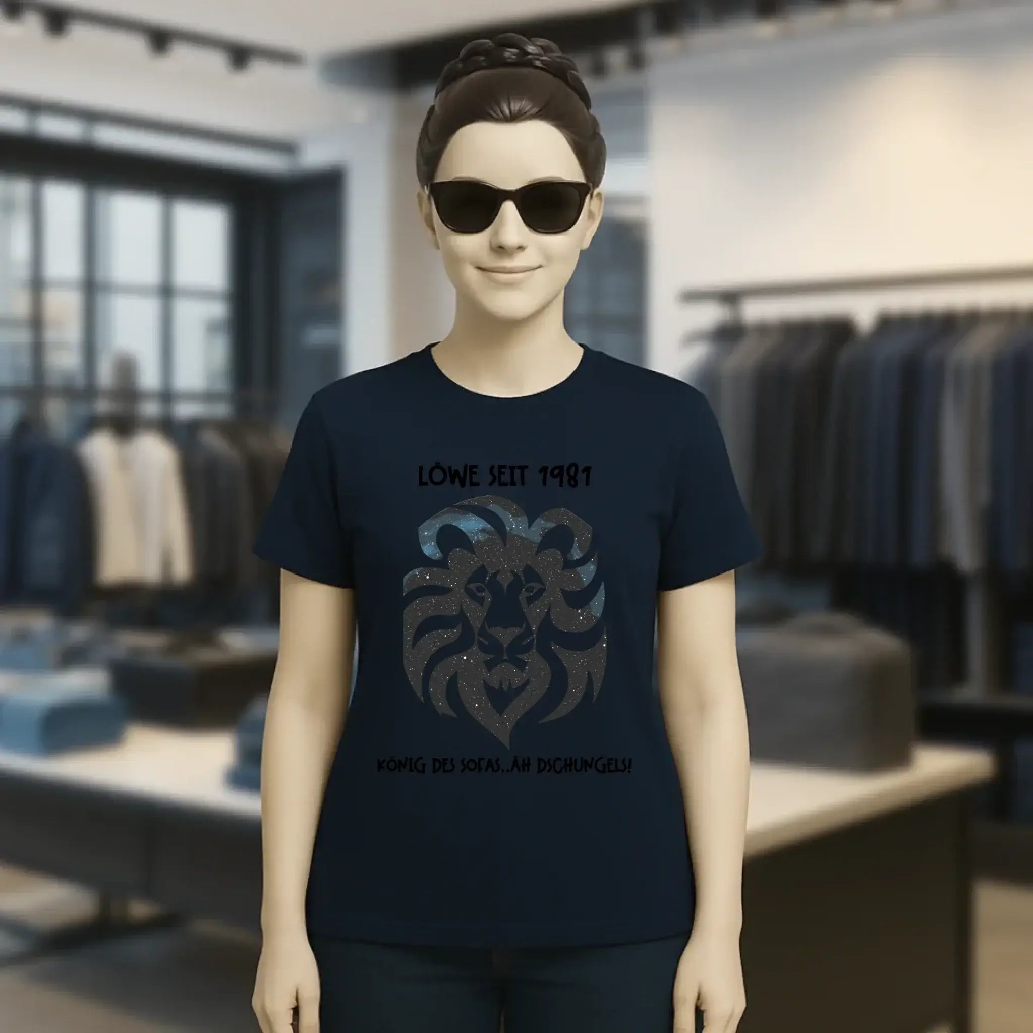 Echte Sternkarte als Löwe + Text • Ladies Premium T-Shirt XS-2XL aus Bio-Baumwolle für Damen • Exklusivdesign • personalisiert