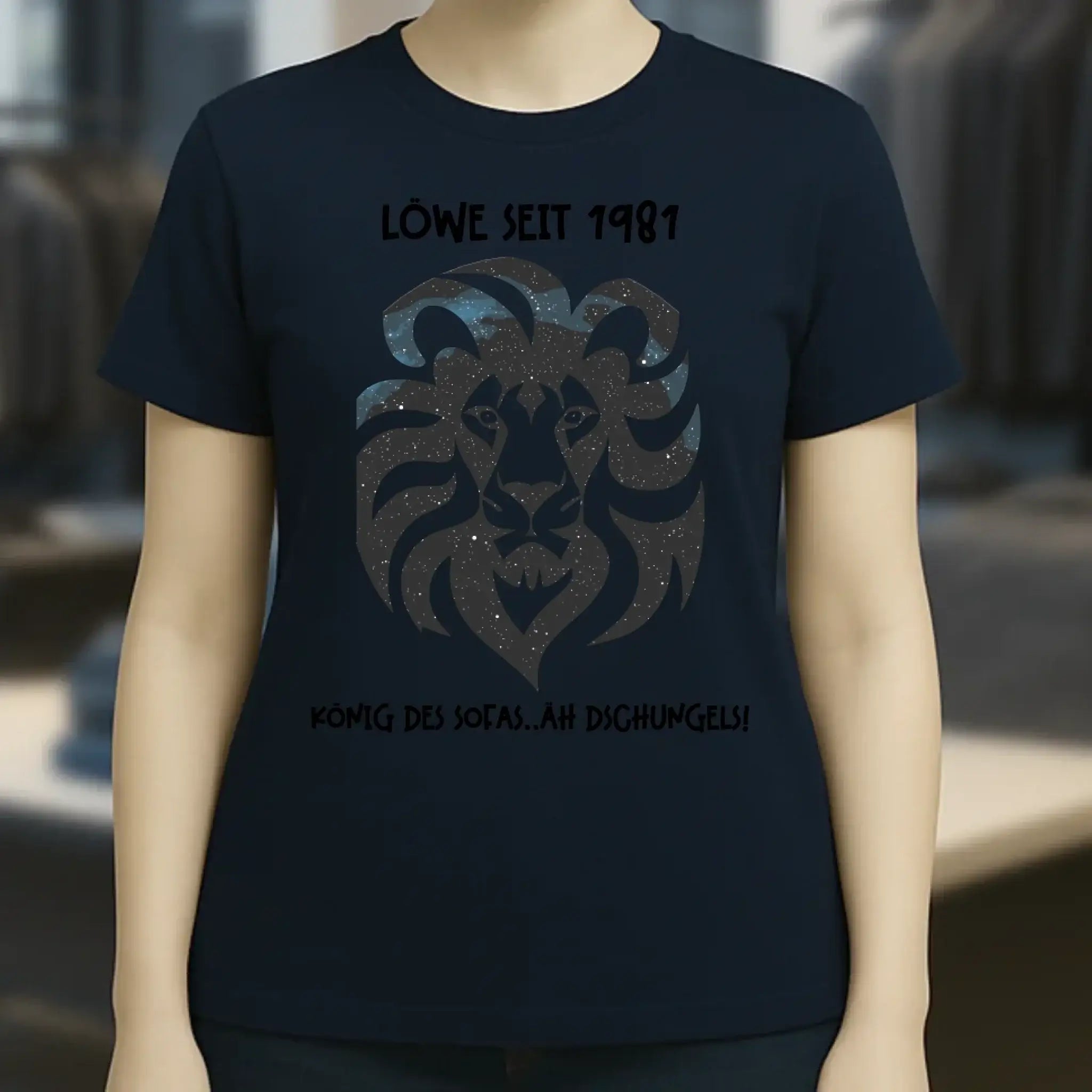 Echte Sternkarte als Löwe + Text • Ladies Premium T-Shirt XS-2XL aus Bio-Baumwolle für Damen • Exklusivdesign • personalisiert