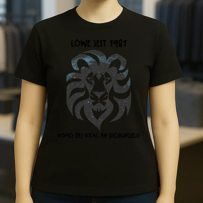 Echte Sternkarte als Löwe + Text • Ladies Premium T-Shirt XS-2XL aus Bio-Baumwolle für Damen • Exklusivdesign • personalisiert