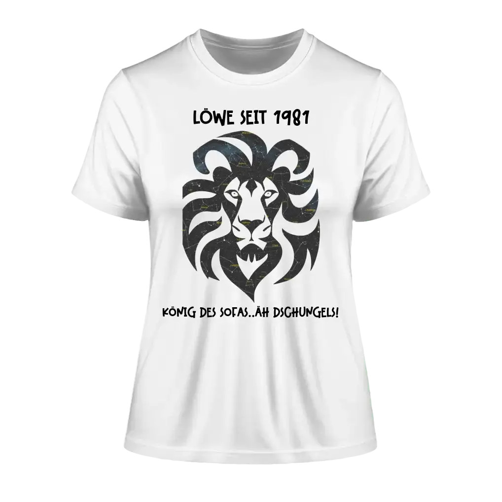 Echte Sternkarte als Löwe + Text • Ladies Premium T-Shirt XS-2XL aus Bio-Baumwolle für Damen • Exklusivdesign • personalisiert
