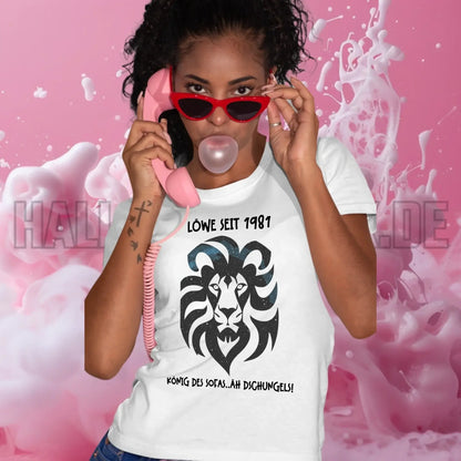 Echte Sternkarte als Löwe + Text • Ladies Premium T-Shirt XS-2XL aus Bio-Baumwolle für Damen • Exklusivdesign • personalisiert