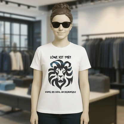 Echte Sternkarte als Löwe + Text • Ladies Premium T-Shirt XS-2XL aus Bio-Baumwolle für Damen • Exklusivdesign • personalisiert