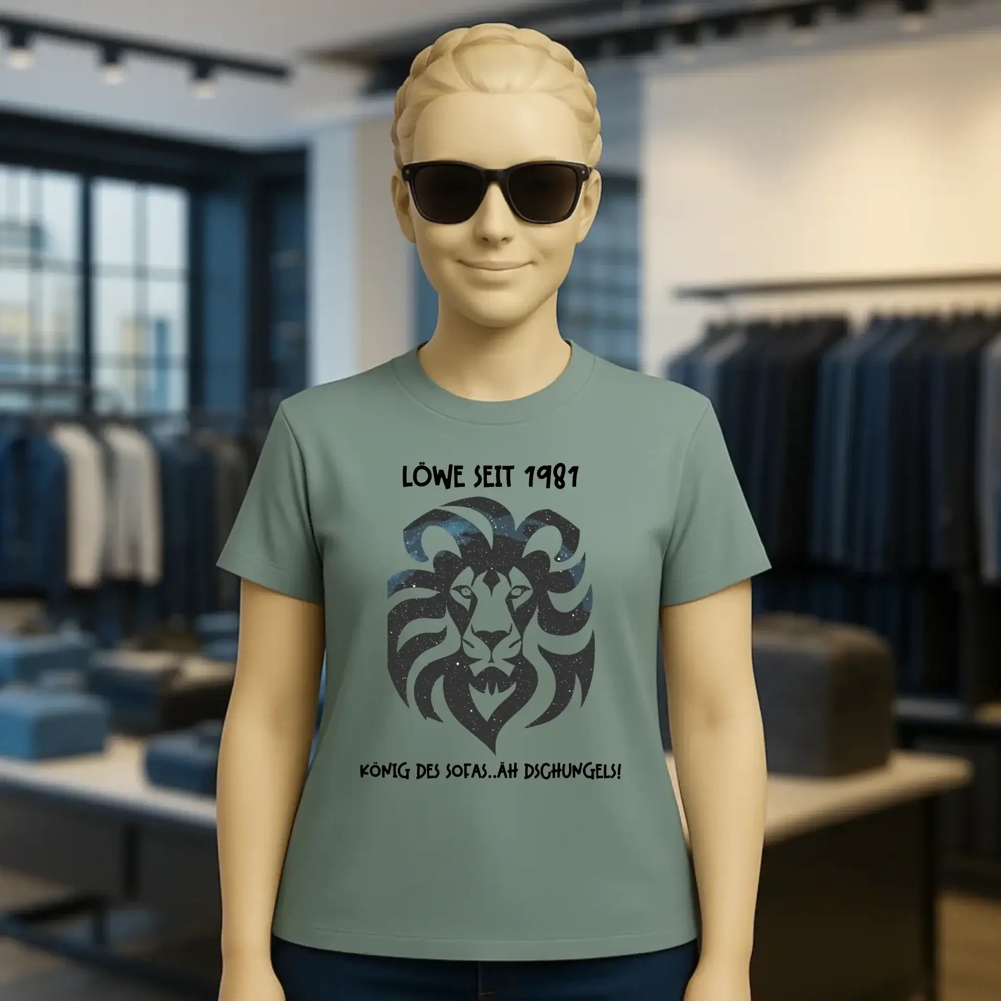 Echte Sternkarte als Löwe + Text • Ladies Premium T-Shirt XS-2XL aus Bio-Baumwolle für Damen • Exklusivdesign • personalisiert