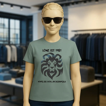 Echte Sternkarte als Löwe + Text • Ladies Premium T-Shirt XS-2XL aus Bio-Baumwolle für Damen • Exklusivdesign • personalisiert