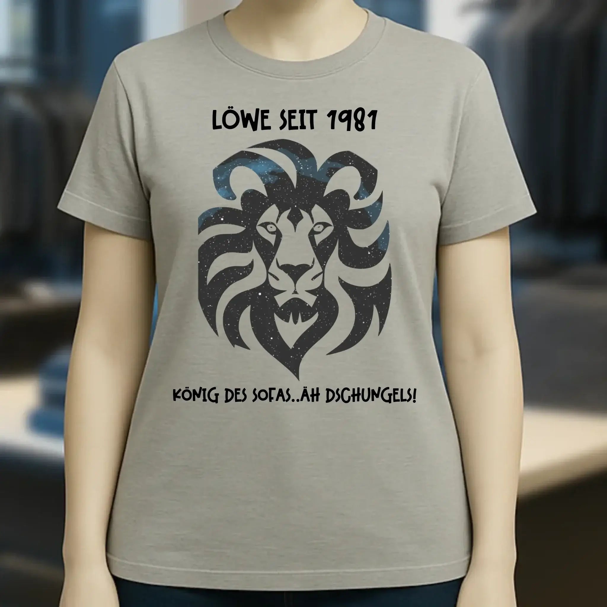 Echte Sternkarte als Löwe + Text • Ladies Premium T-Shirt XS-2XL aus Bio-Baumwolle für Damen • Exklusivdesign • personalisiert