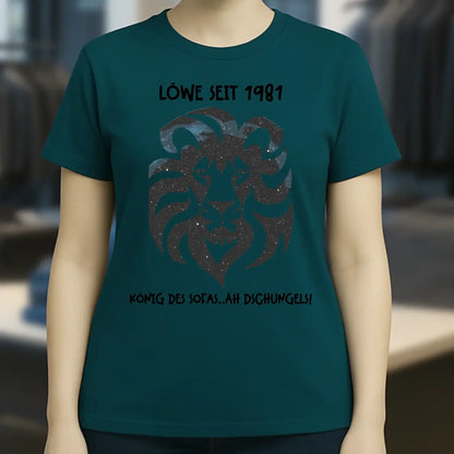 Echte Sternkarte als Löwe + Text • Ladies Premium T-Shirt XS-2XL aus Bio-Baumwolle für Damen • Exklusivdesign • personalisiert